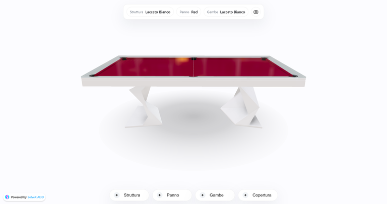 BiliardItaly: vista del prodotto configurato.